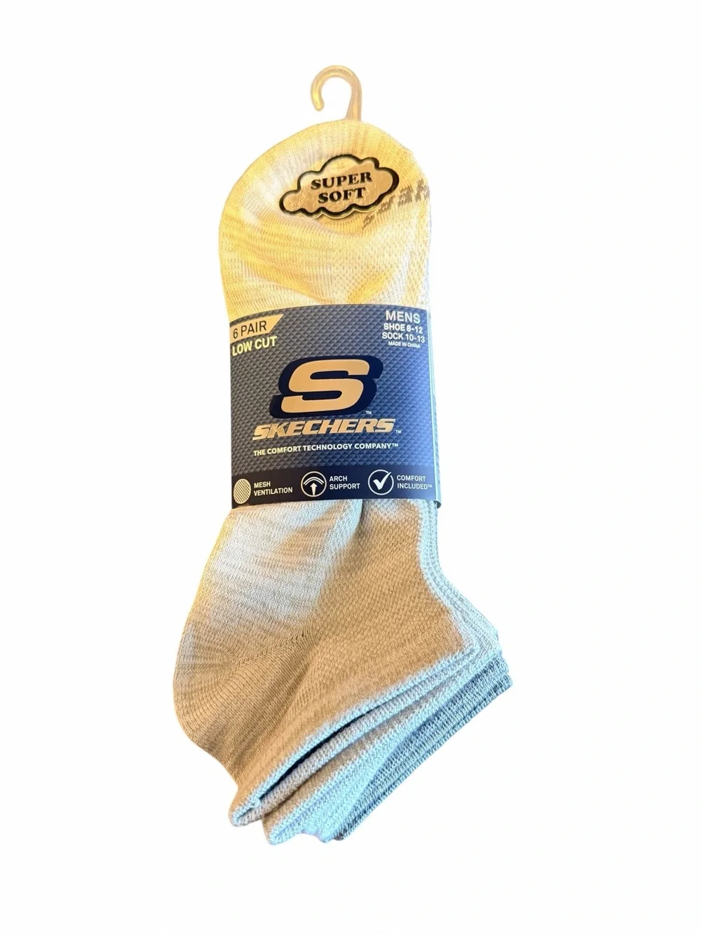 NWT Skechers Men's Low-Cut Athletic Socks – Gray Heather